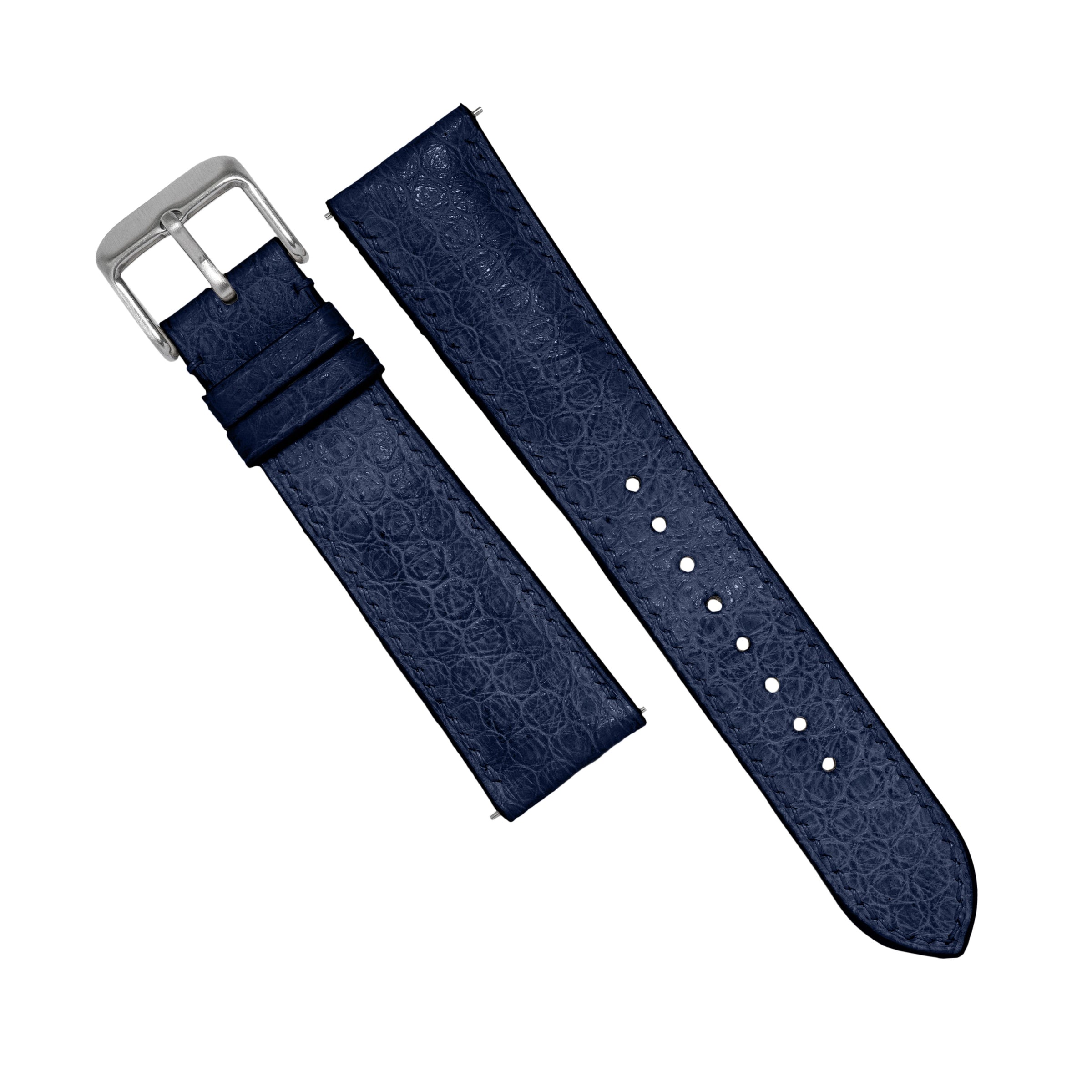 MTO Sea Snake Leather Strap in Navy - Nomad Watch Works MY