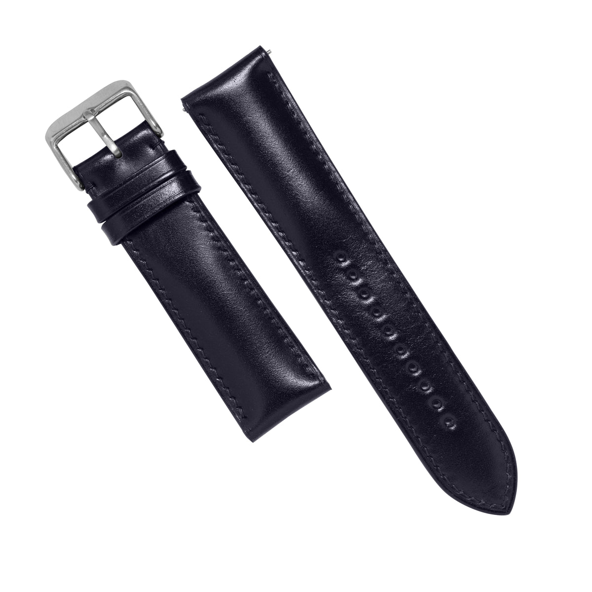 MTO Shell Cordovan Leather Strap in Navy - Nomad Watch Works MY