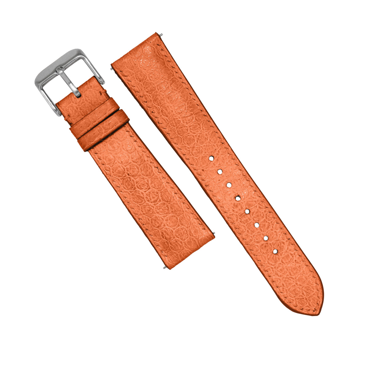 MTO Sea Snake Leather Strap in Orange - Nomad Watch Works MY