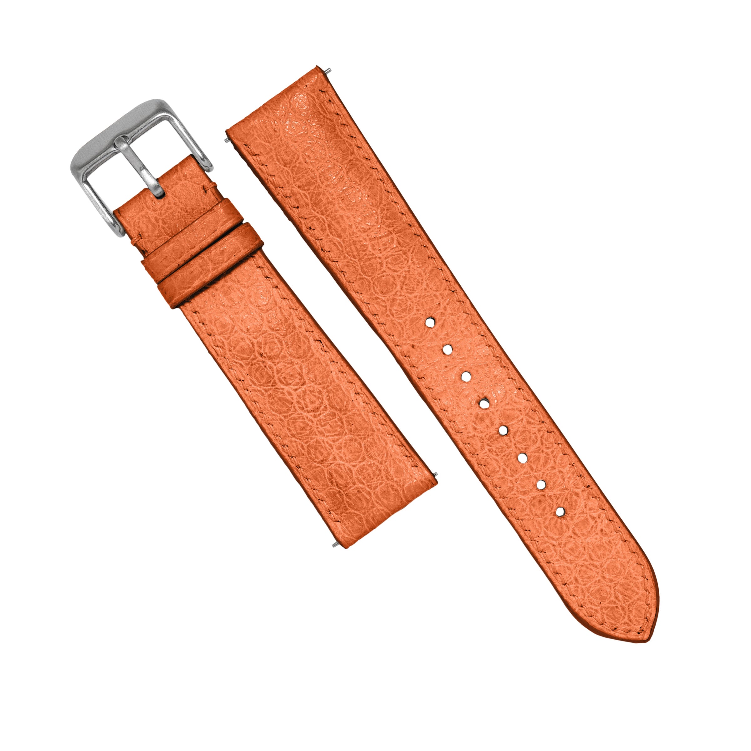 MTO Sea Snake Leather Strap in Orange - Nomad Watch Works MY