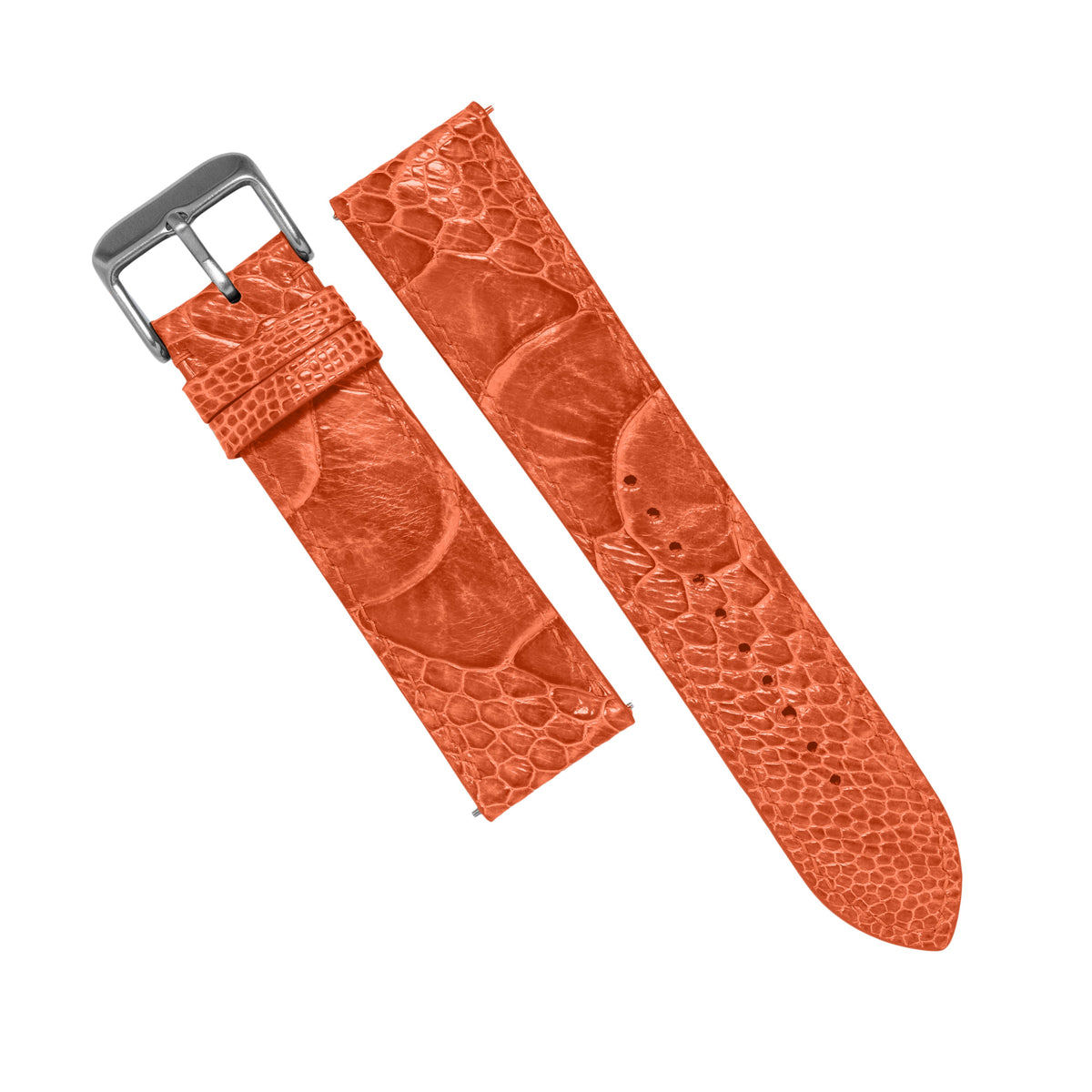 MTO Ostrich Leather Strap in Orange - Nomad Watch Works MY