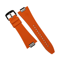 Waffle FKM Rubber Strap in Orange for Tissot PRX - Nomad Watch Works MY