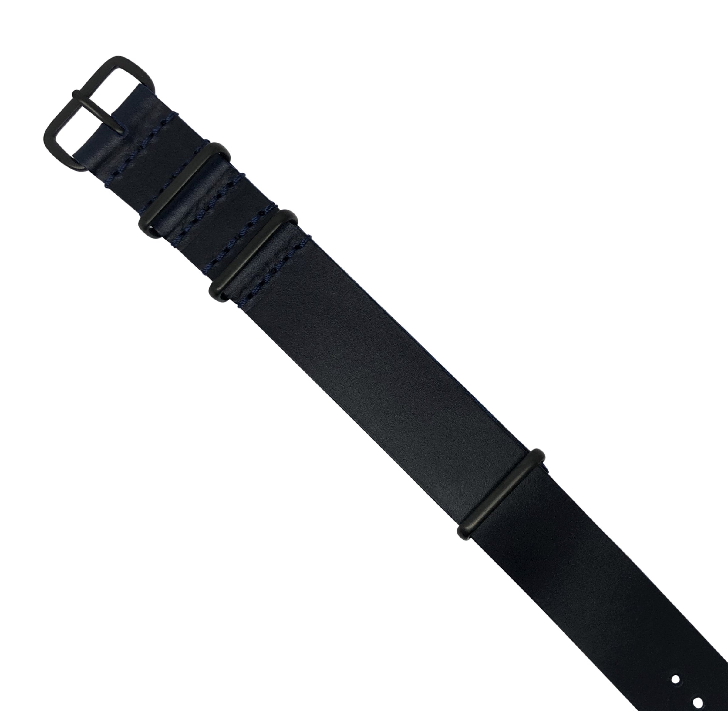 Premium Leather Nato Strap in Navy - Nomad Watch Works MY