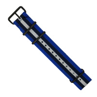 Premium Nato Strap in Blue Black White - Nomad Watch Works MY