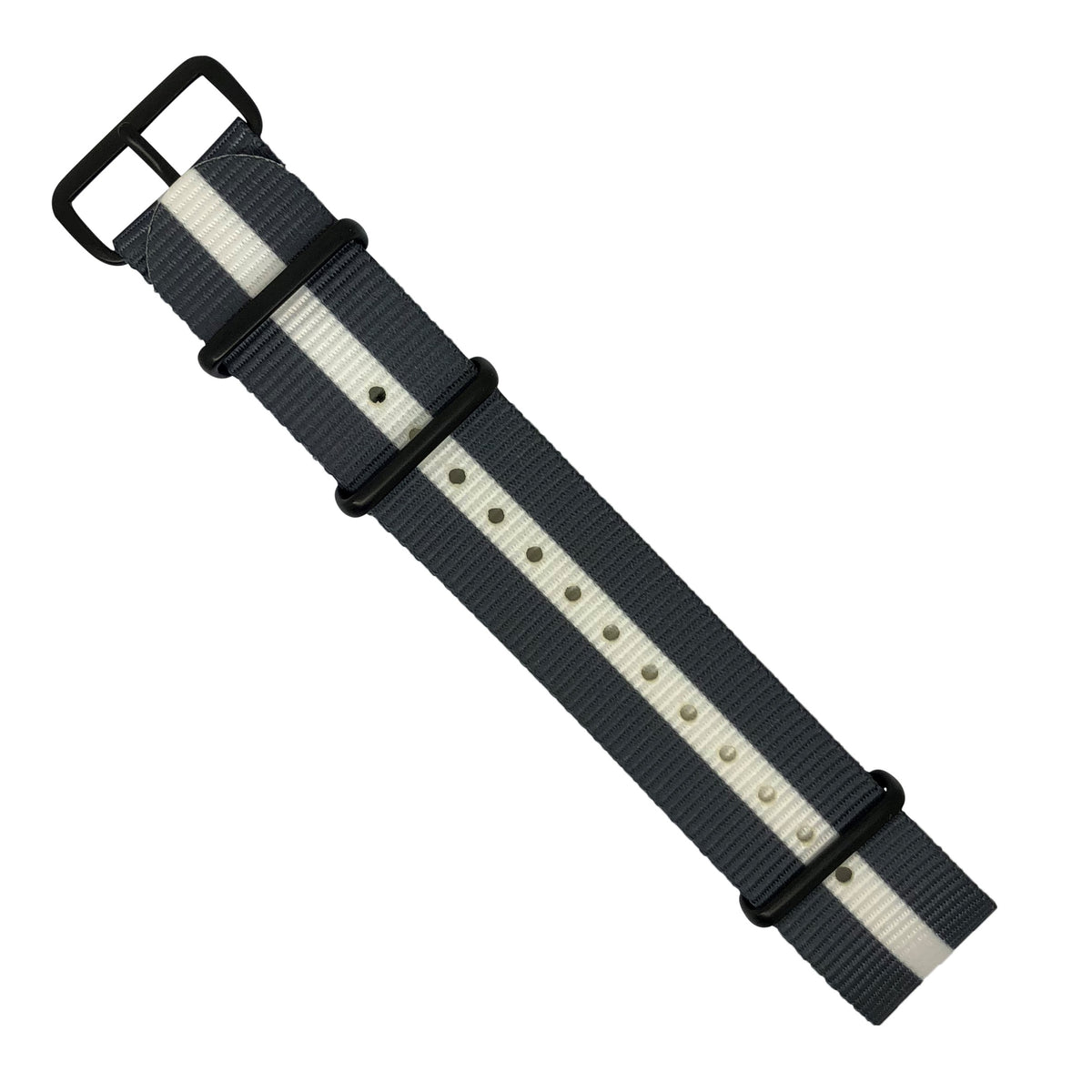 Premium Nato Strap in Grey White - Nomad Watch Works MY