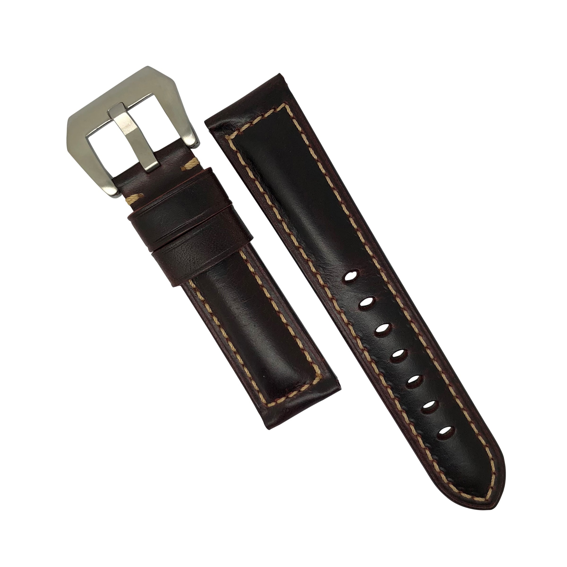 M2 Oil Waxed Leather Watch Strap in Brown - Nomad Watch Works MY