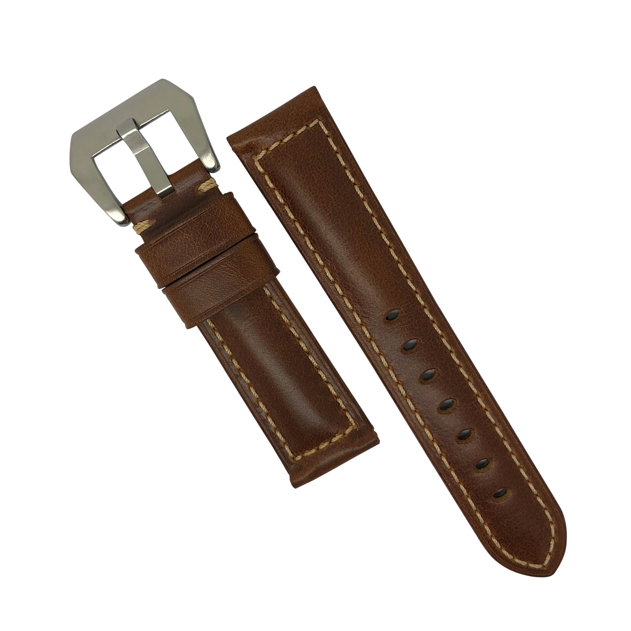 M2 Oil Waxed Leather Watch Strap in Tan - Nomad Watch Works MY