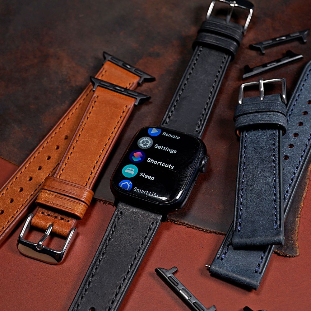 Emery Signature Pueblo Leather Strap in Black (38, 40, 41mm) - Nomad Watch Works MY