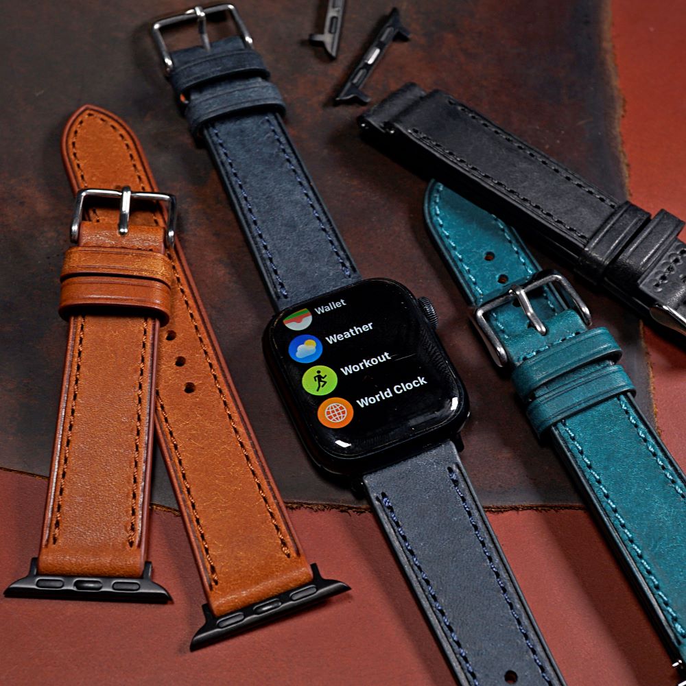 Emery Signature Pueblo Leather Strap in Navy (38, 40, 41mm) - Nomad Watch Works MY
