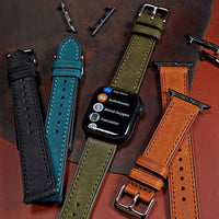 Emery Signature Pueblo Leather Strap in Olive (38, 40, 41mm) - Nomad Watch Works MY