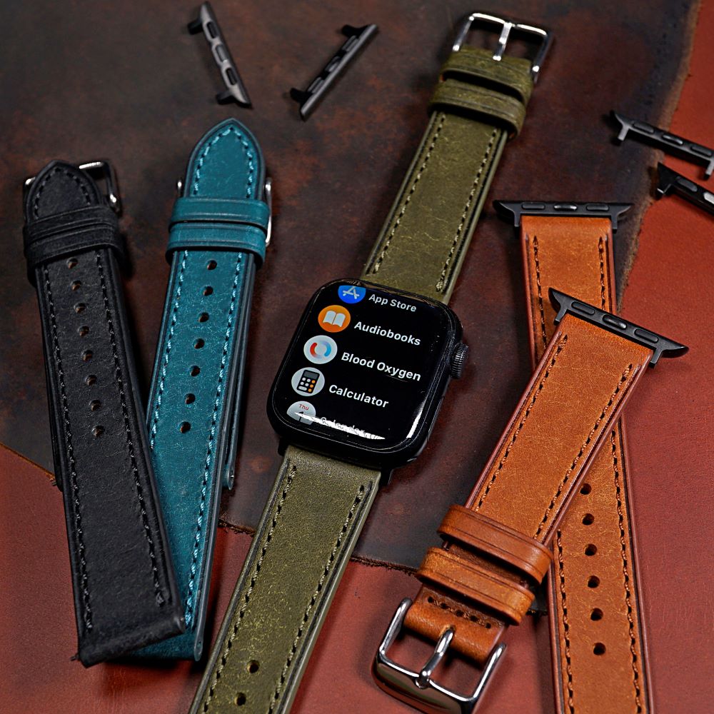 Emery Signature Pueblo Leather Strap in Olive (38, 40, 41mm) - Nomad Watch Works MY