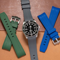 Curved End FKM Rubber Strap for Rolex Submariner in Grey (21mm) - Nomad Watch Works MY