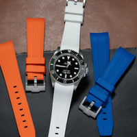 Curved End FKM Rubber Strap for Rolex Submariner in White (21mm) - Nomad Watch Works MY