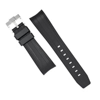 Curved End FKM Rubber Strap for Rolex Submariner in Black (21mm) - Nomad Watch Works MY