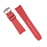 Curved End FKM Rubber Strap for Rolex Submariner in Red (21mm) - Nomad Watch Works MY