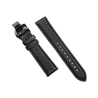 Classic Togo Leather Strap in Black w/ Butterfly Clasp - Nomad Watch Works MY