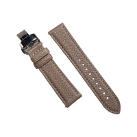 Classic Togo Leather Strap in Taupe w/ Butterfly Clasp - Nomad Watch Works MY
