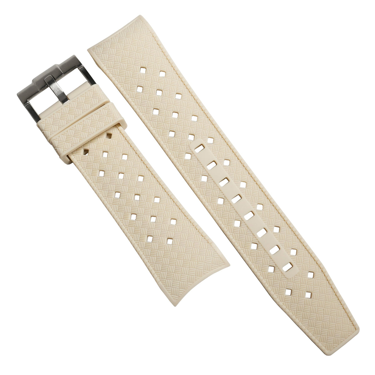 Tropic Curved End Rubber Strap for Blancpain x Swatch Scuba Fifty Fathoms in Ash - Nomad Watch Works MY