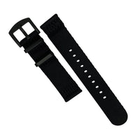 Two Piece Seat Belt Nato Strap in Black - Nomad Watch Works MY