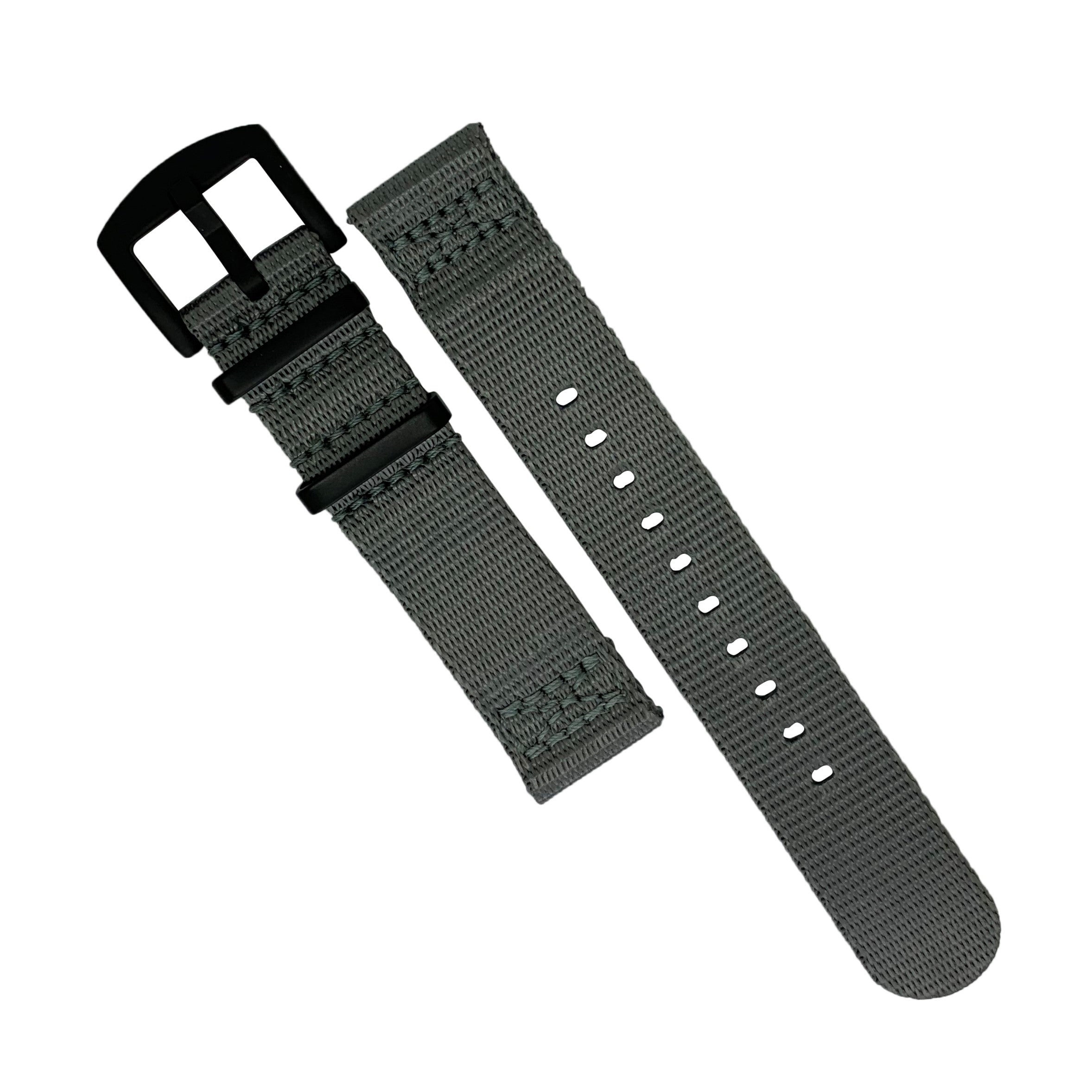 Two Piece Seat Belt Nato Strap in Grey - Nomad Watch Works MY
