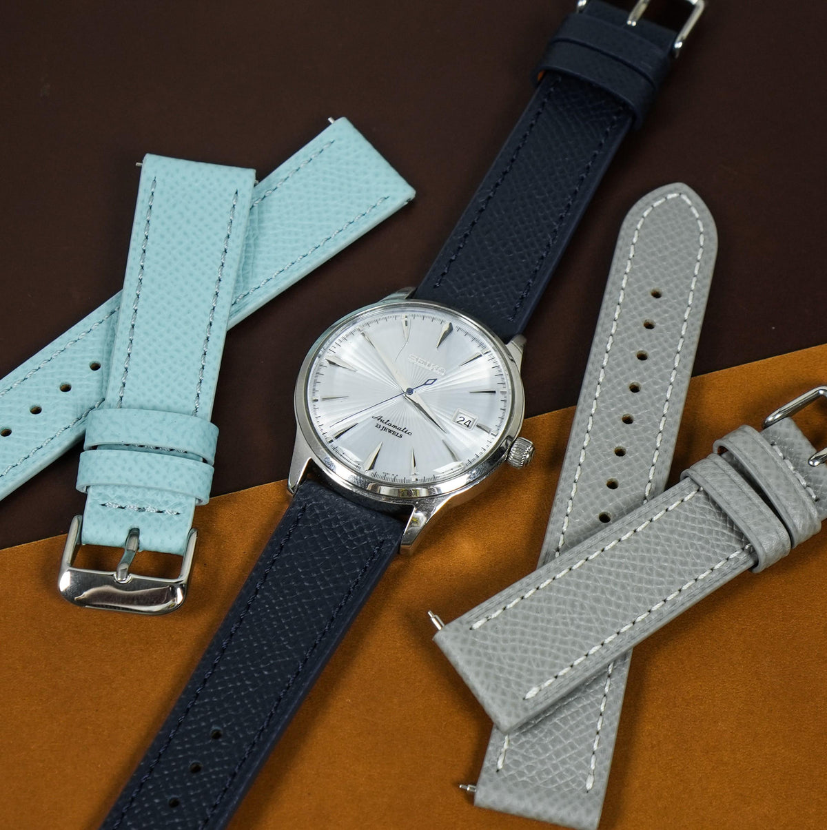 Dress Epsom Leather Strap in Dark Navy - Nomad Watch Works MY