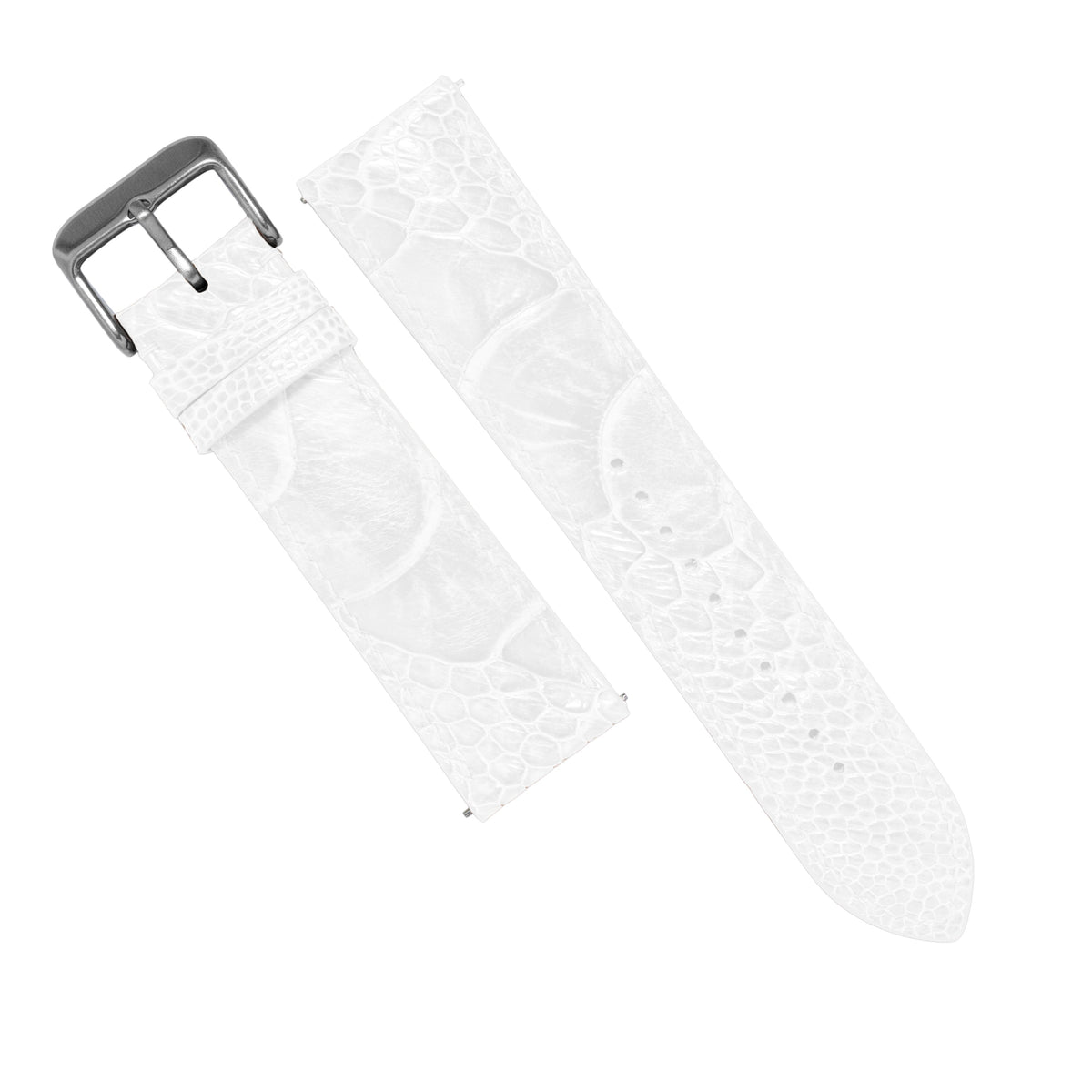 MTO Ostrich Leather Strap in White - Nomad Watch Works MY