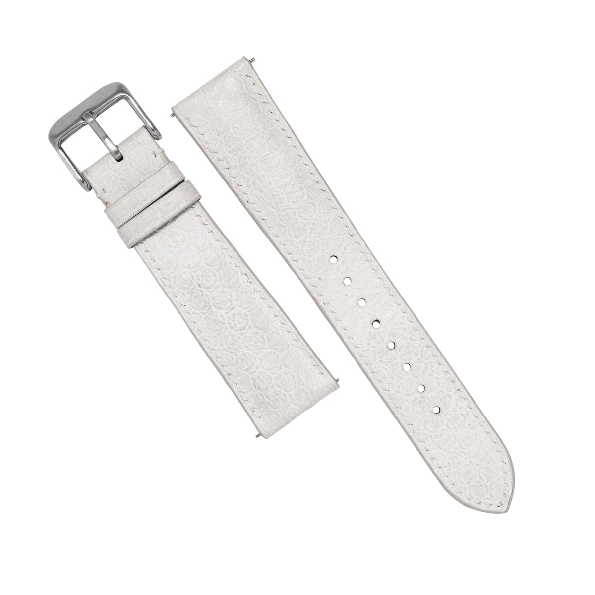 MTO Sea Snake Leather Strap in White - Nomad Watch Works MY