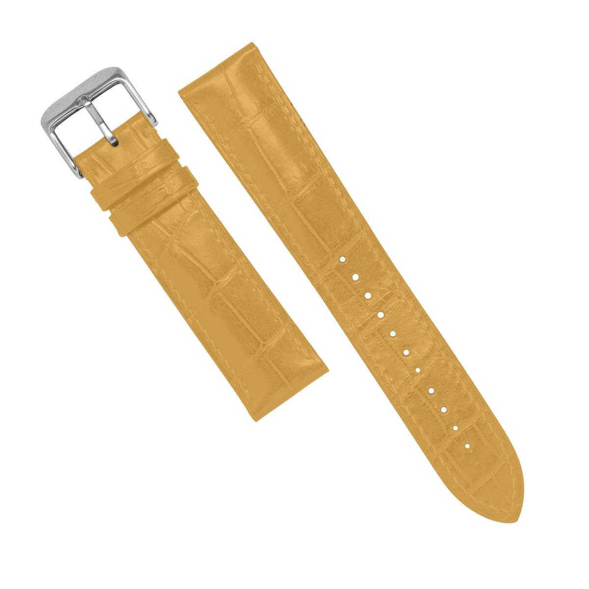 MTO Crocodile Leather Strap in Yellow (Matte) - Nomad Watch Works MY