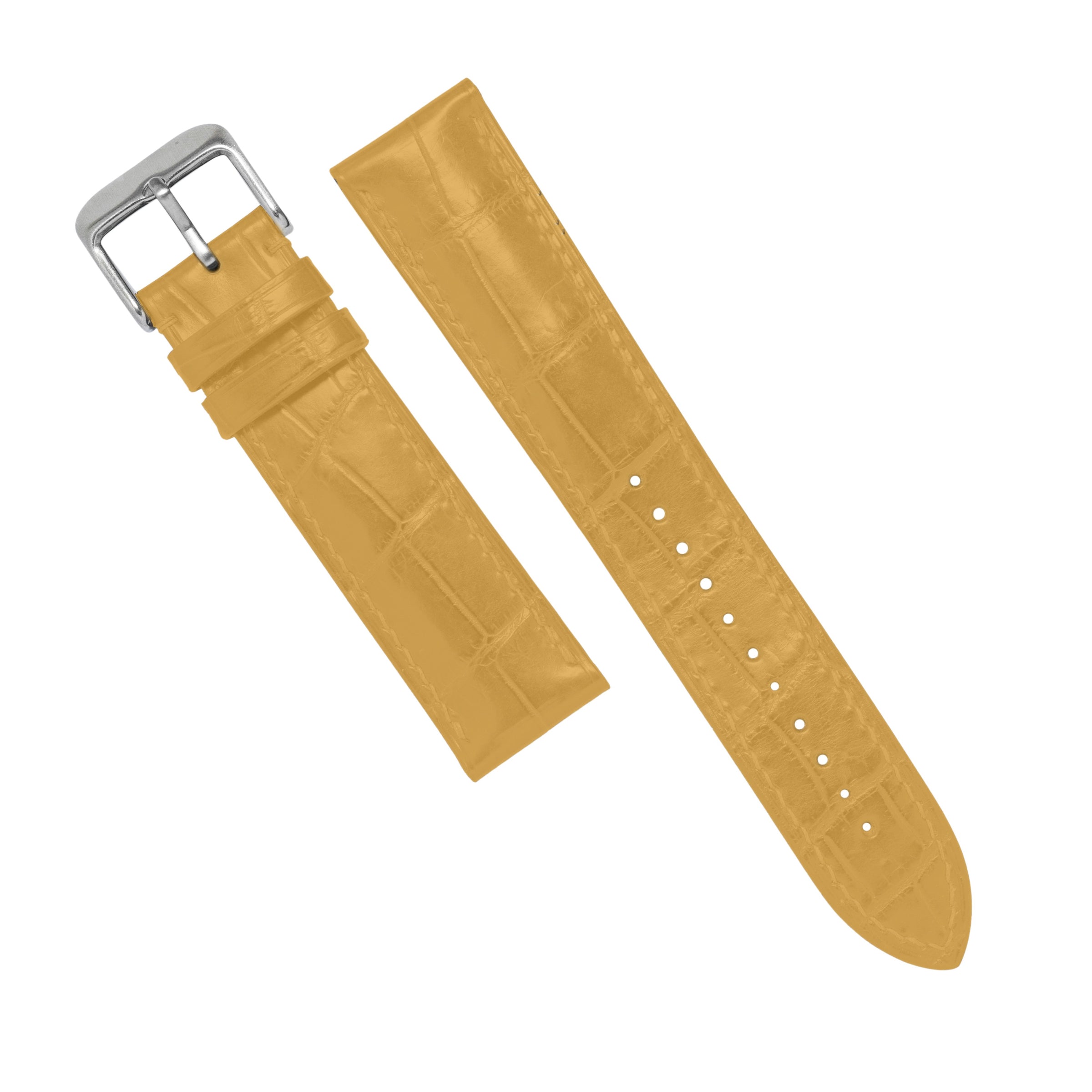 MTO Crocodile Leather Strap in Yellow (Matte) - Nomad Watch Works MY