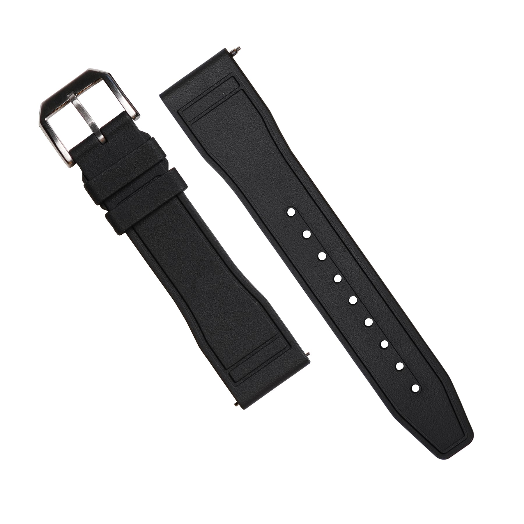 Pilot FKM Rubber Strap in Black - Nomad Watch Works MY