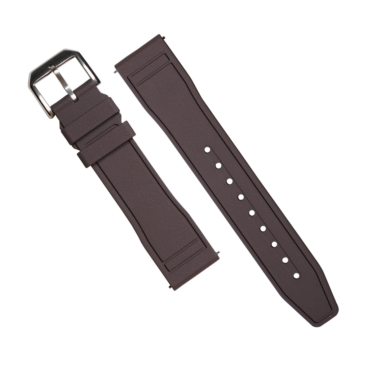 Pilot FKM Rubber Strap in Brown - Nomad Watch Works MY