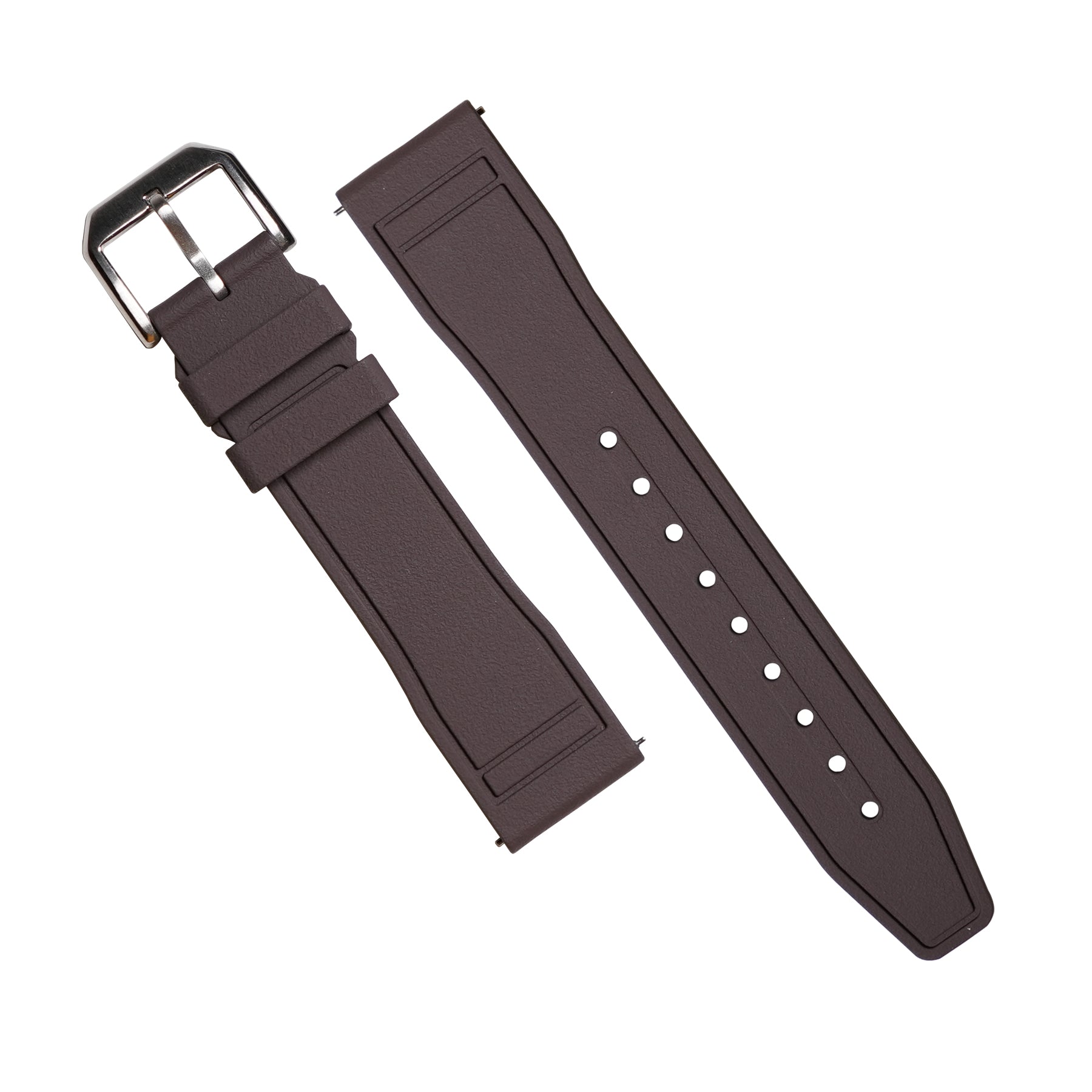 Pilot FKM Rubber Strap in Brown - Nomad Watch Works MY