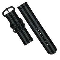 Two Piece Heavy Duty Zulu Strap in Black Grey (James Bond) - Nomad Watch Works MY