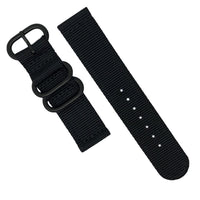 Two Piece Heavy Duty Zulu Strap in Black - Nomad Watch Works MY