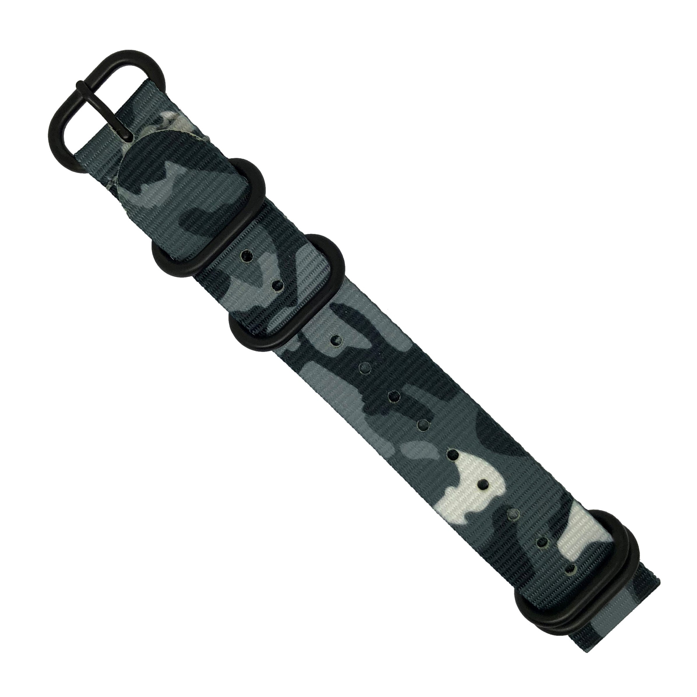 Heavy Duty Zulu Strap in Black Camo - Nomad Watch Works MY