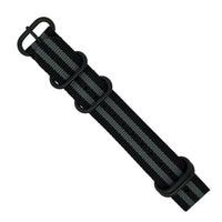 Heavy Duty Zulu Strap in Black Grey (James Bond) - Nomad Watch Works MY