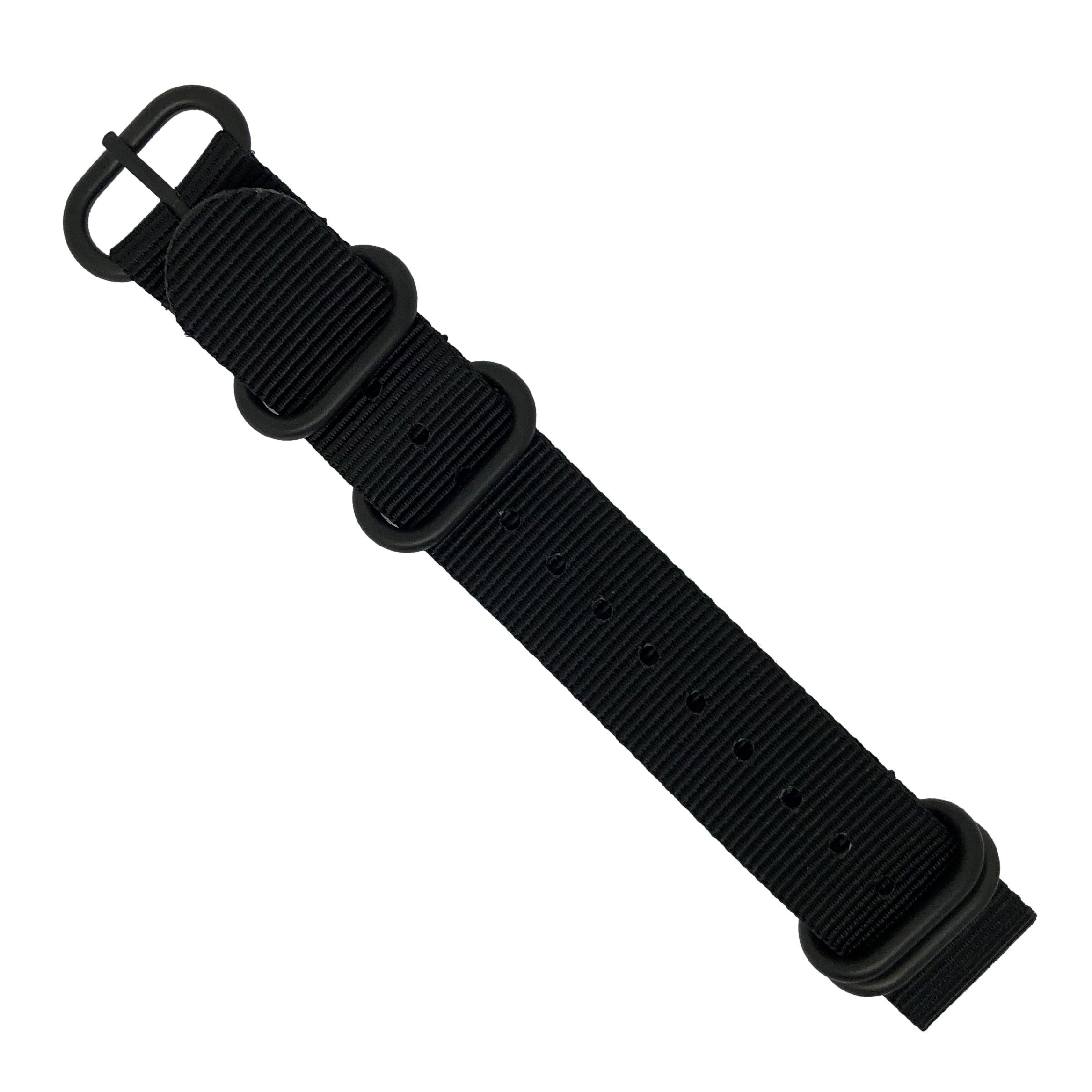 Heavy Duty Zulu Strap in Black - Nomad Watch Works MY