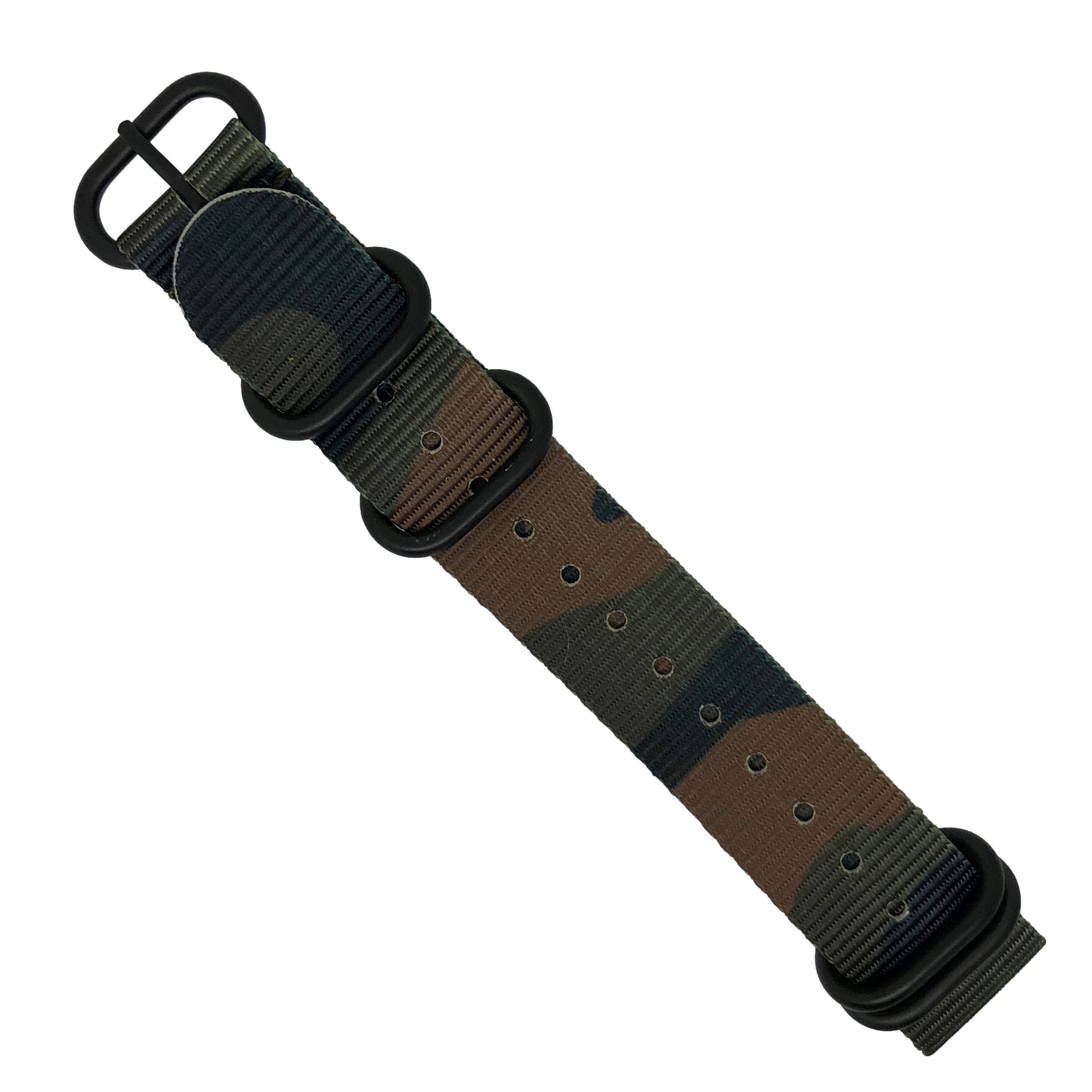 Heavy Duty Zulu Strap in Brown Camo - Nomad Watch Works MY