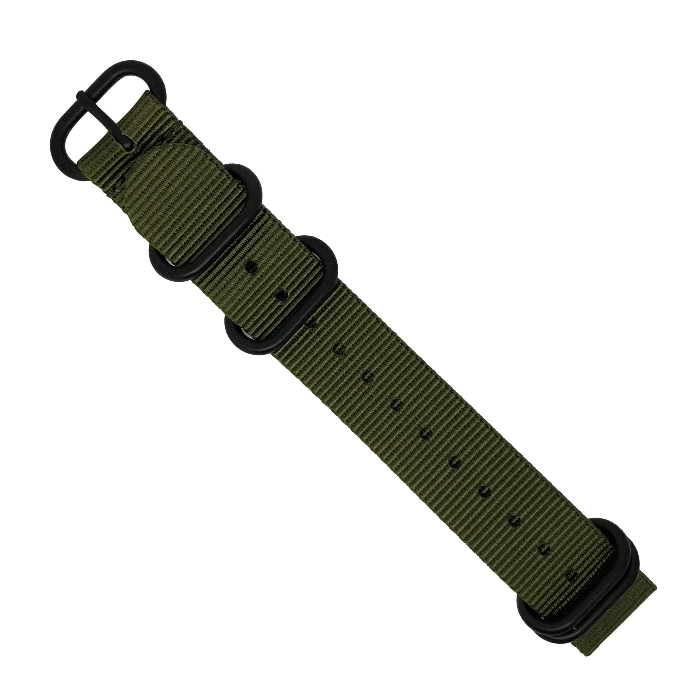 Heavy Duty Zulu Strap in Olive - Nomad Watch Works MY