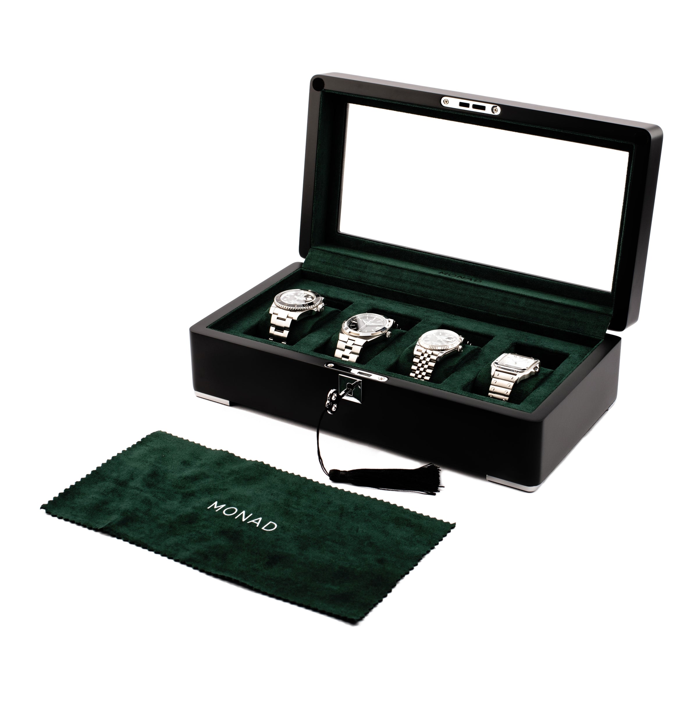 Monad Legacy Black Watch Box in Green (4 Slots) - Nomad Watch Works MY