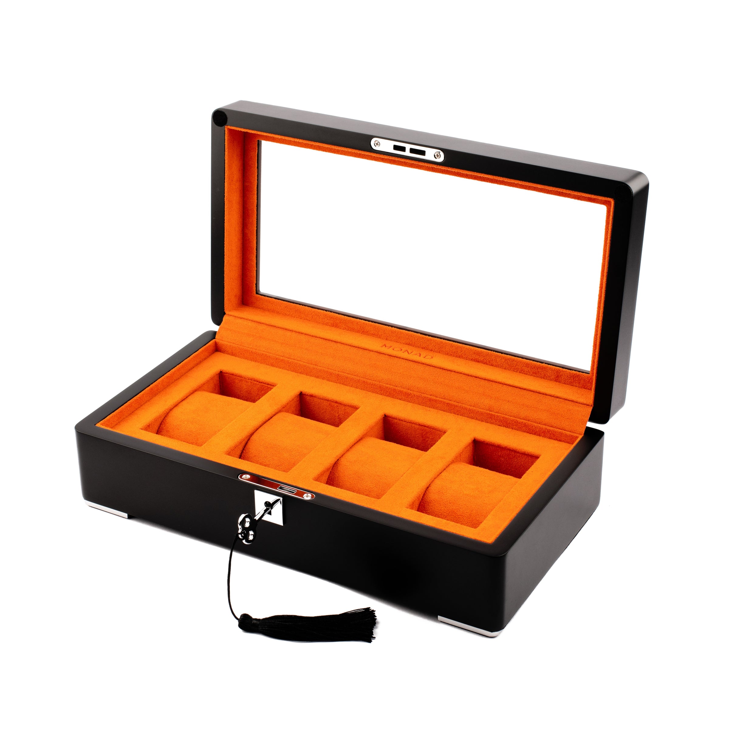 Monad Legacy Black Watch Box in Orange (4 Slots) - Nomad Watch Works MY