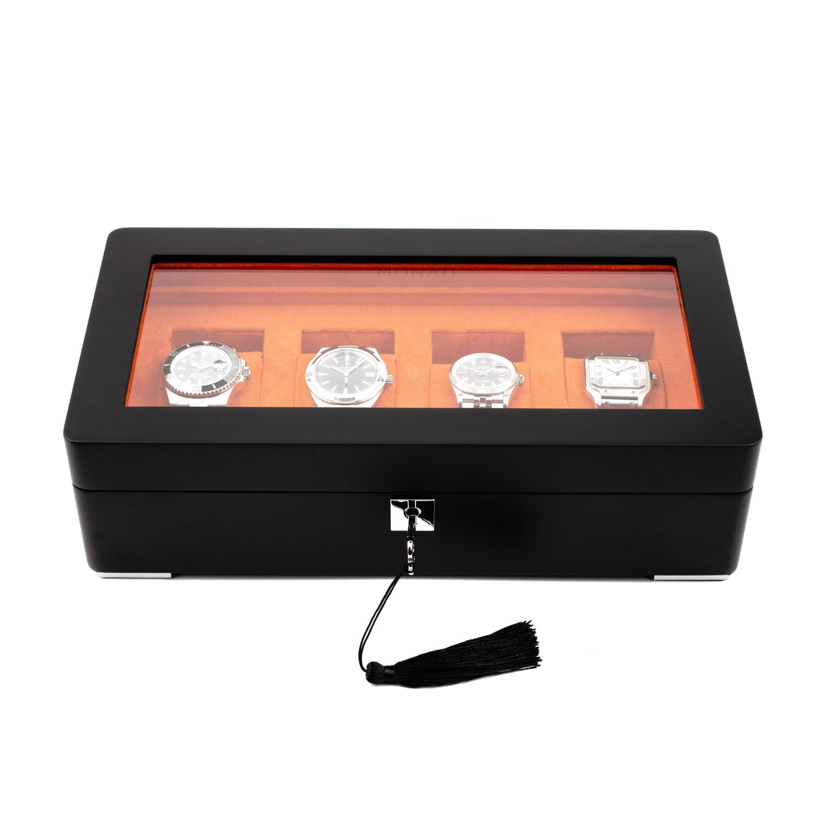 Monad Legacy Black Watch Box in Orange (4 Slots) - Nomad Watch Works MY