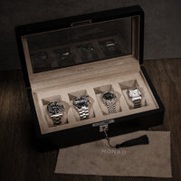 Monad Legacy Black Watch Box in Sand (4 Slots) - Nomad Watch Works MY