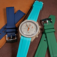 Curved End Rubber Strap for Omega x Swatch Moonswatch in Tiffany (20mm) - Nomad Watch Works MY