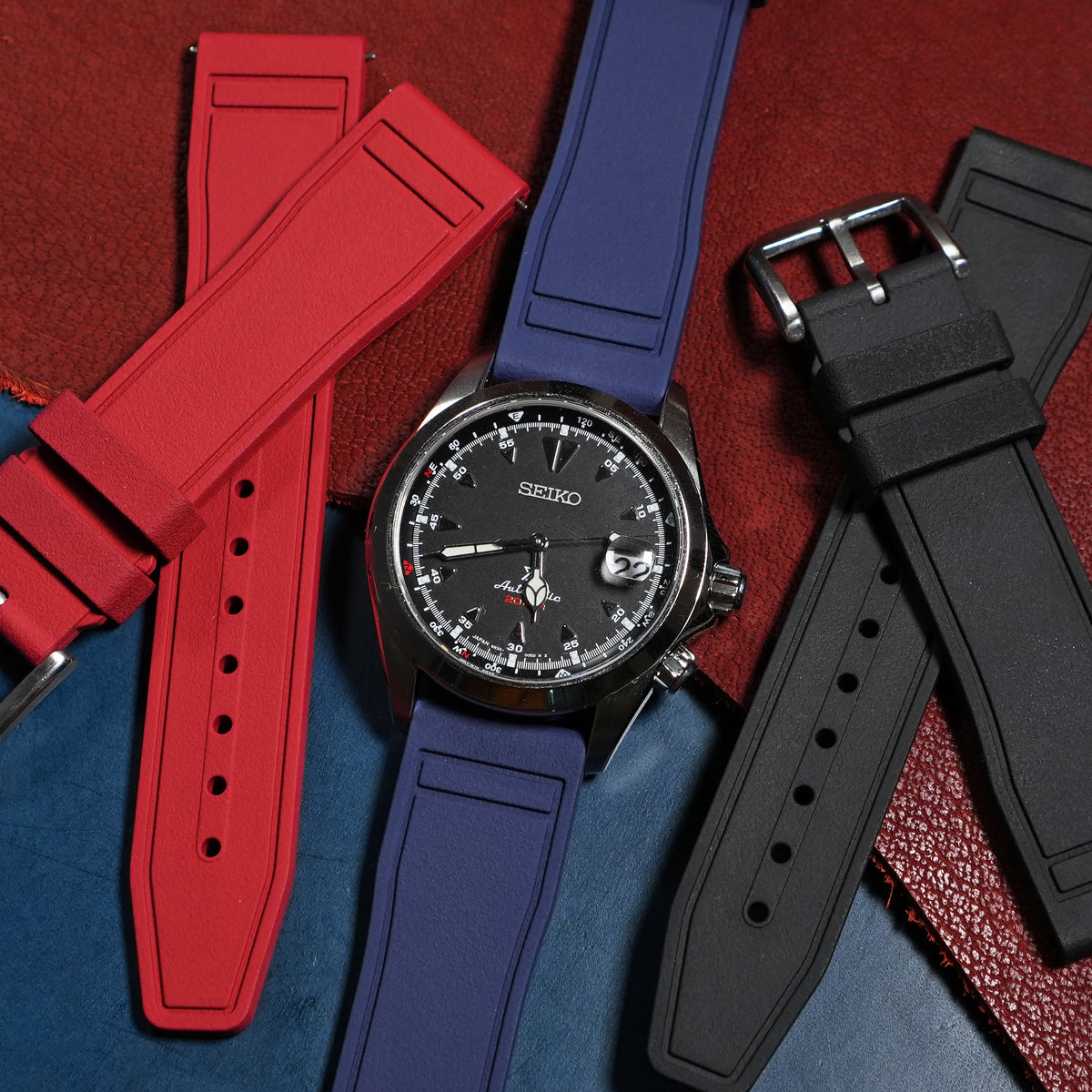 Pilot FKM Rubber Strap in Navy - Nomad Watch Works MY