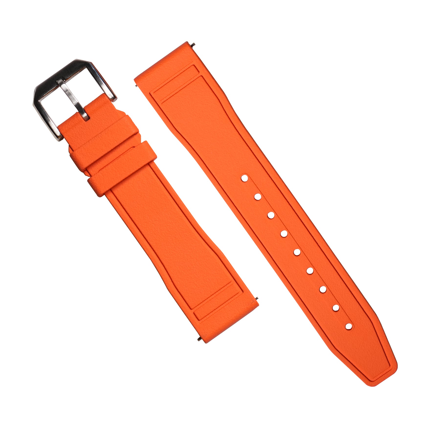 Pilot FKM Rubber Strap in Orange - Nomad Watch Works MY