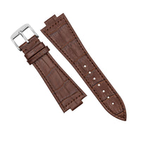 Genuine Croc Pattern Leather Watch Strap in Brown (Tissot PRX 40/Chrono) - Nomad Watch Works MY