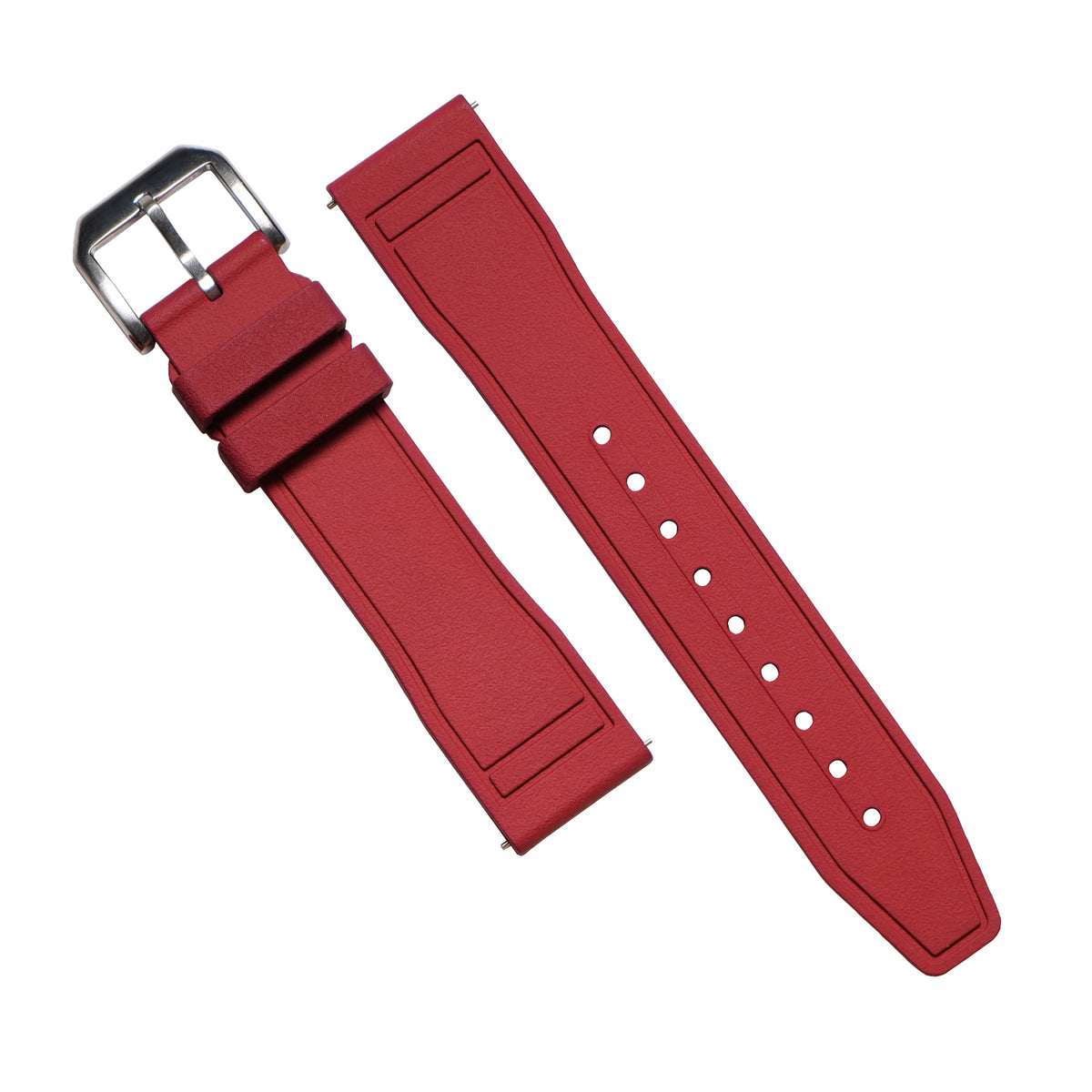 Pilot FKM Rubber Strap in Red - Nomad Watch Works MY