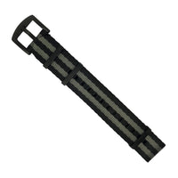 Seat Belt Nato Strap in Black Grey (James Bond) - Nomad Watch Works MY
