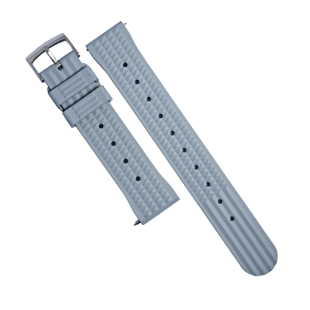 Waffle FKM Rubber Strap in Grey - Nomad Watch Works MY